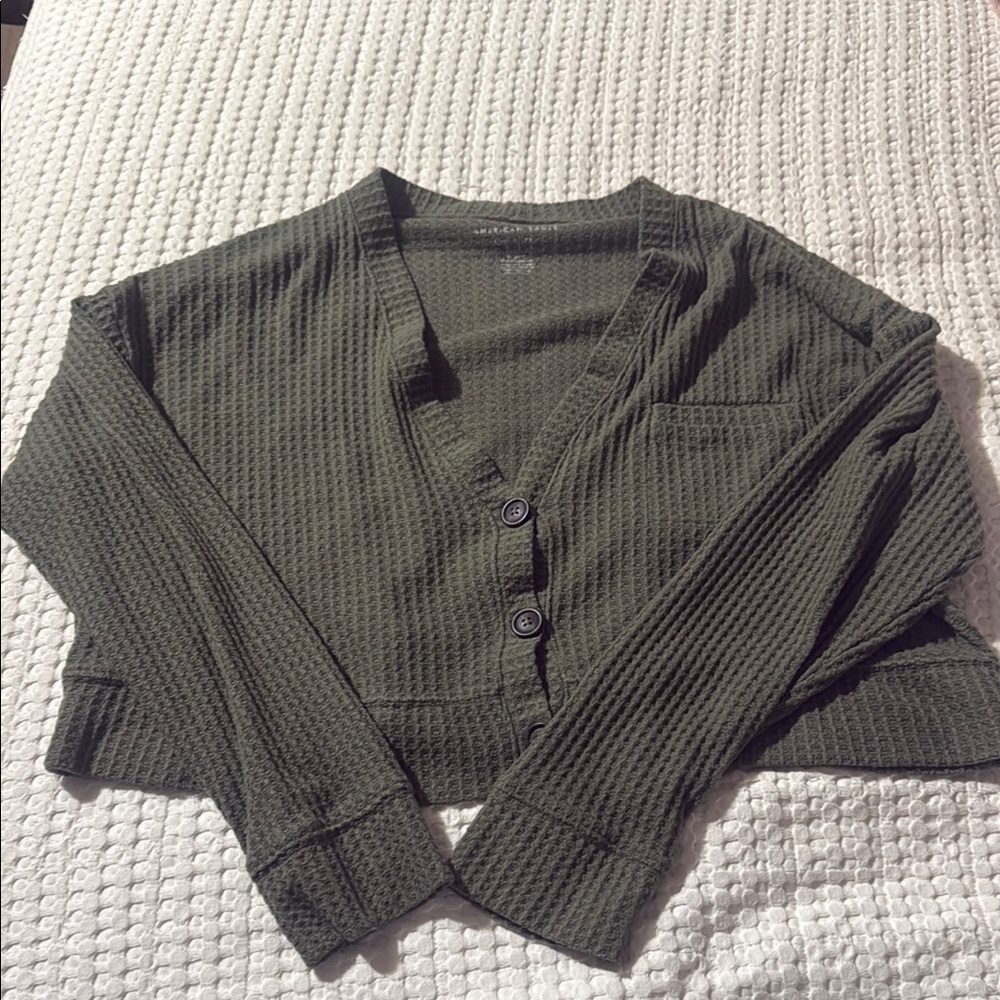 American Eagle Outfitters Soft & Sexy Plush Sweater - Dark Green